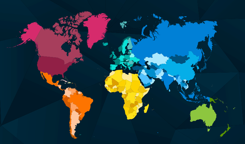 σύγχρονο πολύχρωμο παγκόσμιο χάρτη χαλί χάρτη - TenStickers