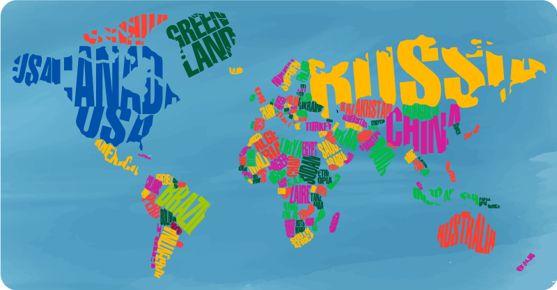 πανέμορφες χρωματισμένες χώρες χαλί βινυλίου παγκόσμιος χάρτης - TenStickers