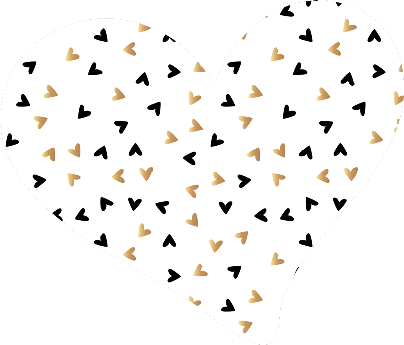 χαλί από βινύλιο με χρυσή και μαύρη καρδιά - TenStickers