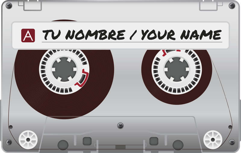 κασέτα ραδιόφωνο pvc με όνομα - TenStickers