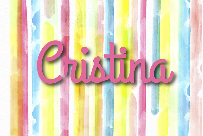 ακουαρέλα ριγέ χαλί με όνομα - TenStickers