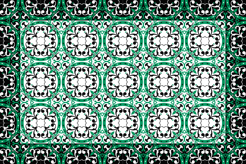 όμορφο μωσαϊκό χαλί σαλόνι βινυλίου - TenStickers