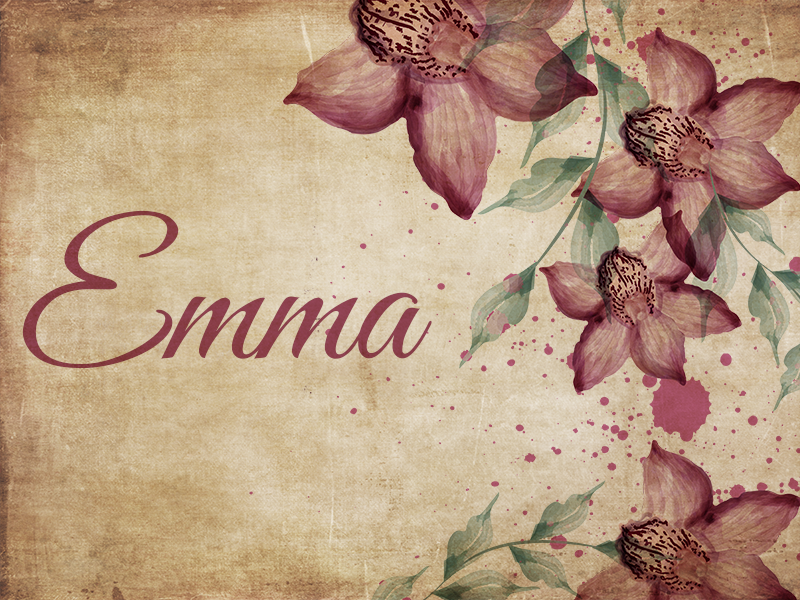 Vintage florid ορχιδέα χαλί βινυλίου με όνομα - TenStickers