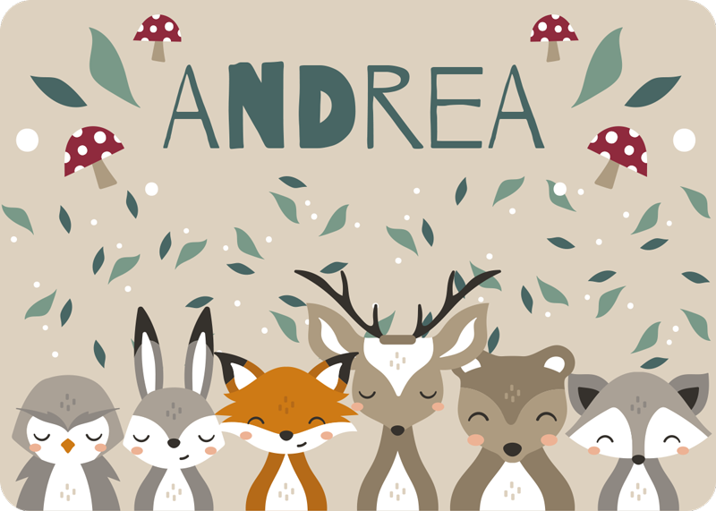 εξατομικευμένη κουβέρτα βινυλίου μικρών ζώων με όνομα - TenStickers