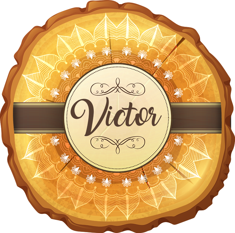 εξατομικευμένη ξύλινη κουβέρτα από μιντάλα με όνομα - TenStickers