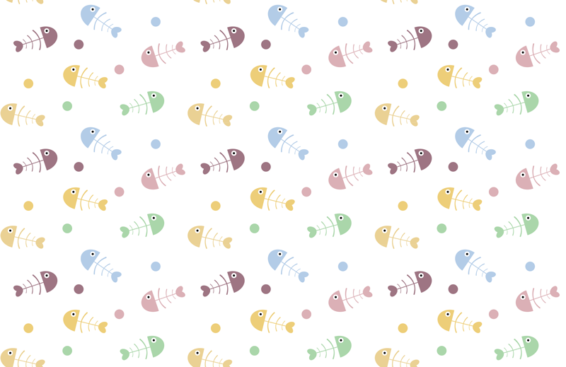 παιδικό χαλί δαπέδου πολύχρωμο ψάρι εικονογράφηση - TenStickers