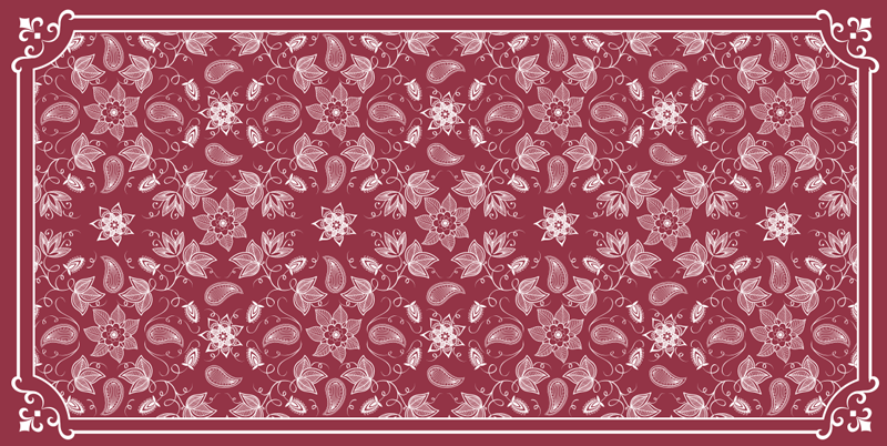όμορφα λουλούδια paisley χαλί σαλόνι βινυλίου - TenStickers