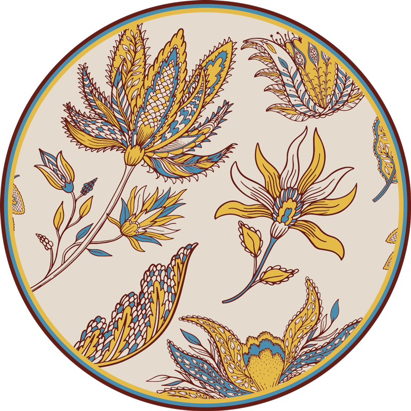 Paisley σετ λουλουδιών κουβέρτα βινυλίου - TenStickers