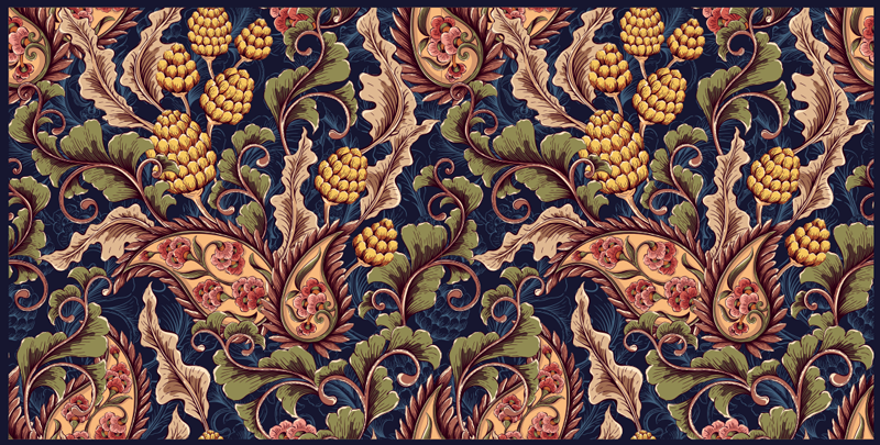 ρεαλιστική κουβέρτα με σαλόνι paisley - TenStickers