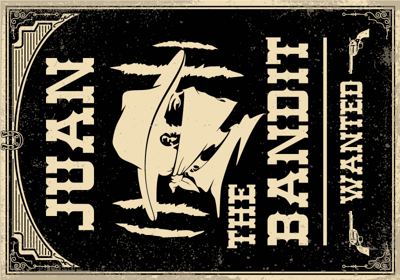 Βινυλιακό χαλί με όνομα θέμα δυτικών ληστών - TenStickers