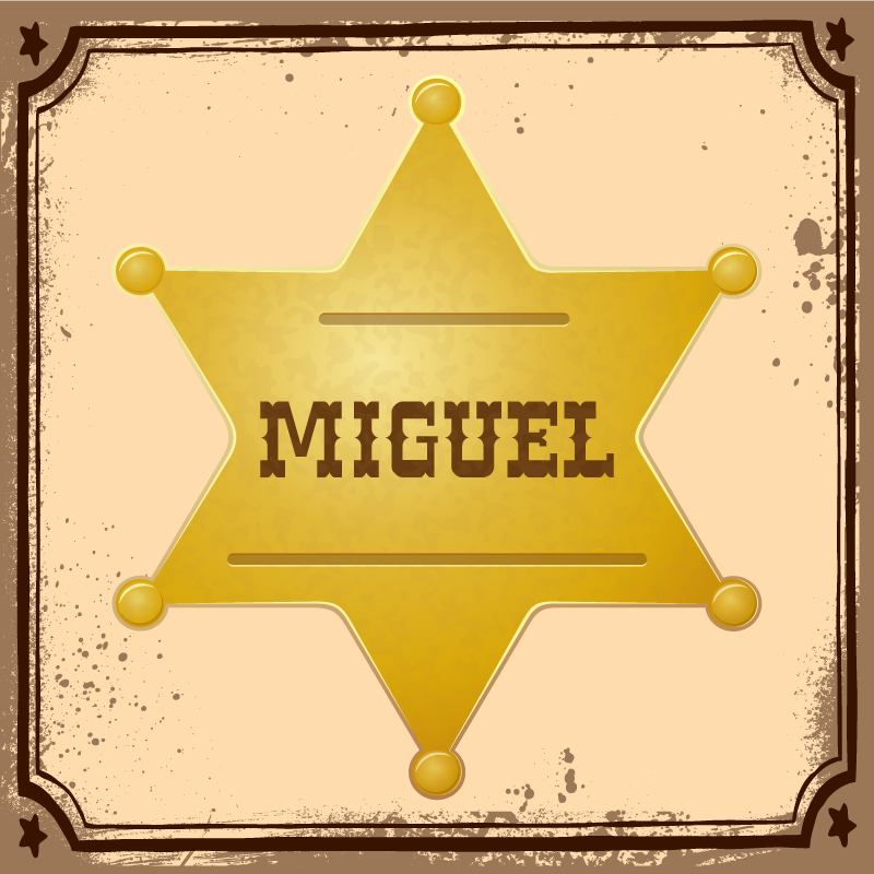 σερίφη σήμα με χαλί βινυλίου όνομα με όνομα - TenStickers