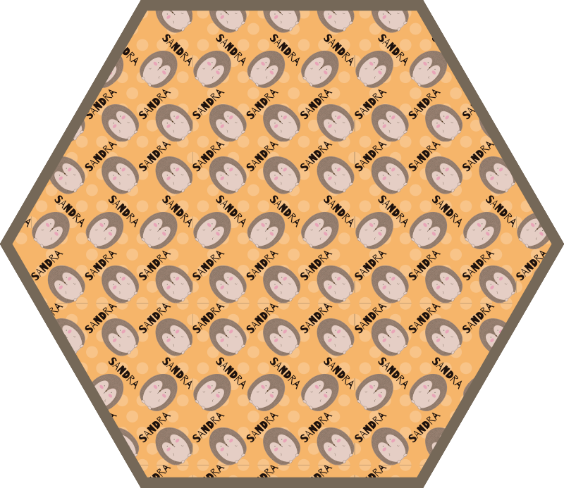 πορσελάνη ζωγραφισμένο με χαλί βινυλίου με όνομα ζώου - TenStickers