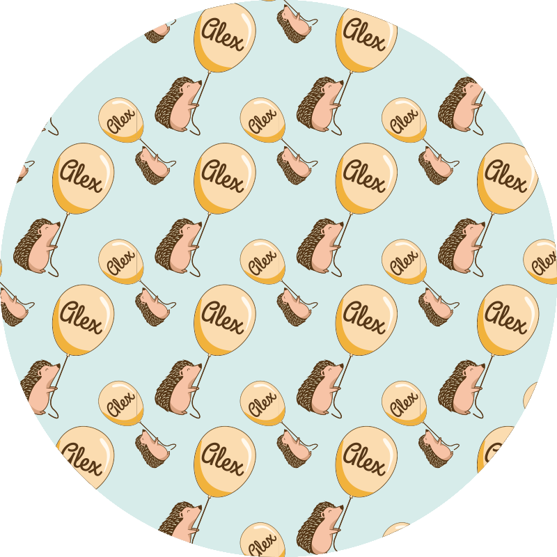 Βινυλιακό χαλί με όνομα εξατομικευμένος σκαντζόχοιρος - TenStickers