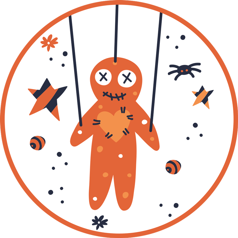 κουβέρτα κρεβατοκάμαρας με χαμογελαστή μαριονέτα αποκριών - TenStickers