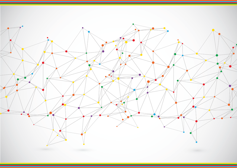πολύχρωμες κουκκίδες με μοντέρνα κουβέρτα βινυλίου - TenStickers
