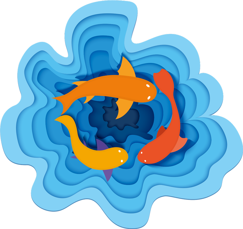 στρογγυλά ψάρια ενυδρείο ζωικό χαλί βινυλίου - TenStickers