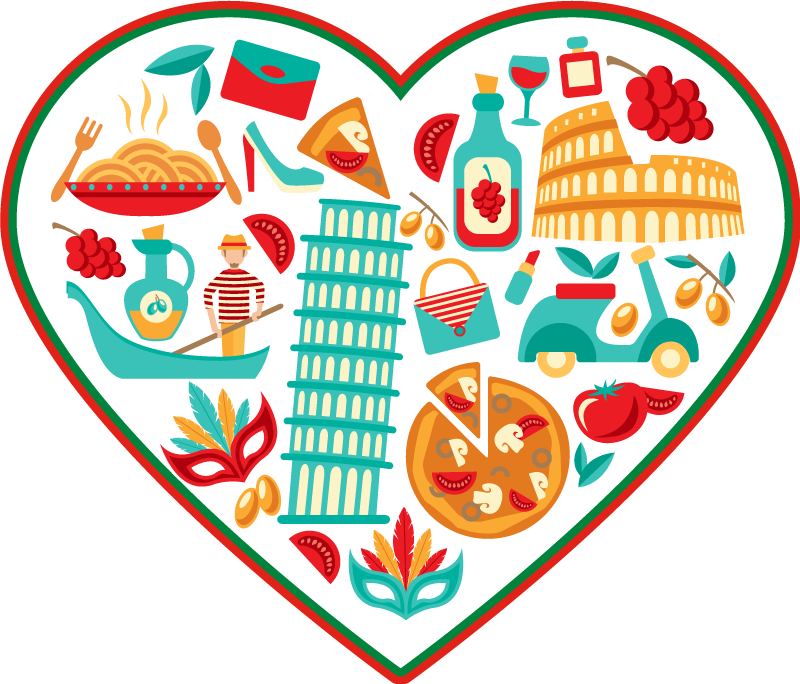 ιταλικά πιο διάσημα εικονίδια μοντέρνο χαλί - TenStickers