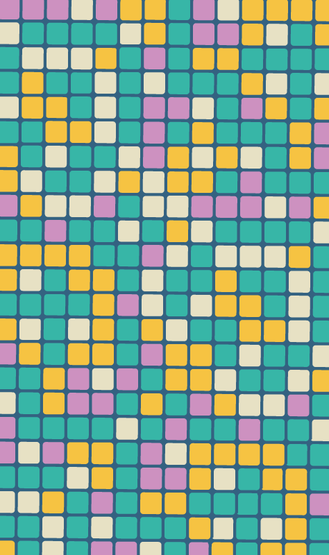 πολύχρωμα τετράγωνα σχήματα παιδικό χαλί βινυλίου - TenStickers