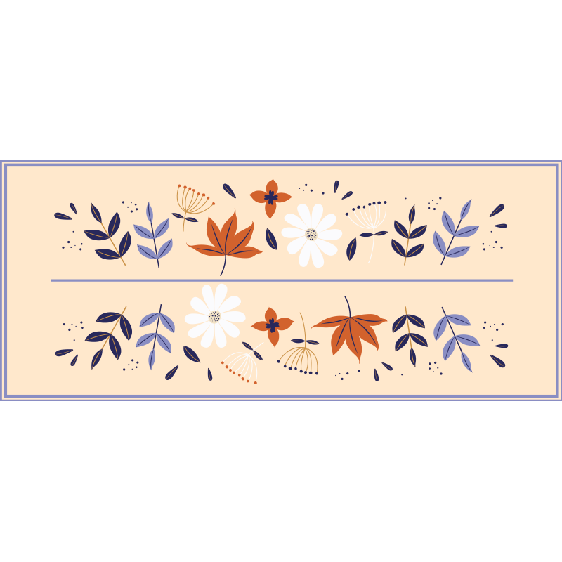 xαλί βινυλίου με λουλούδια σύνολο βοτανικών μοτίβων - TenStickers