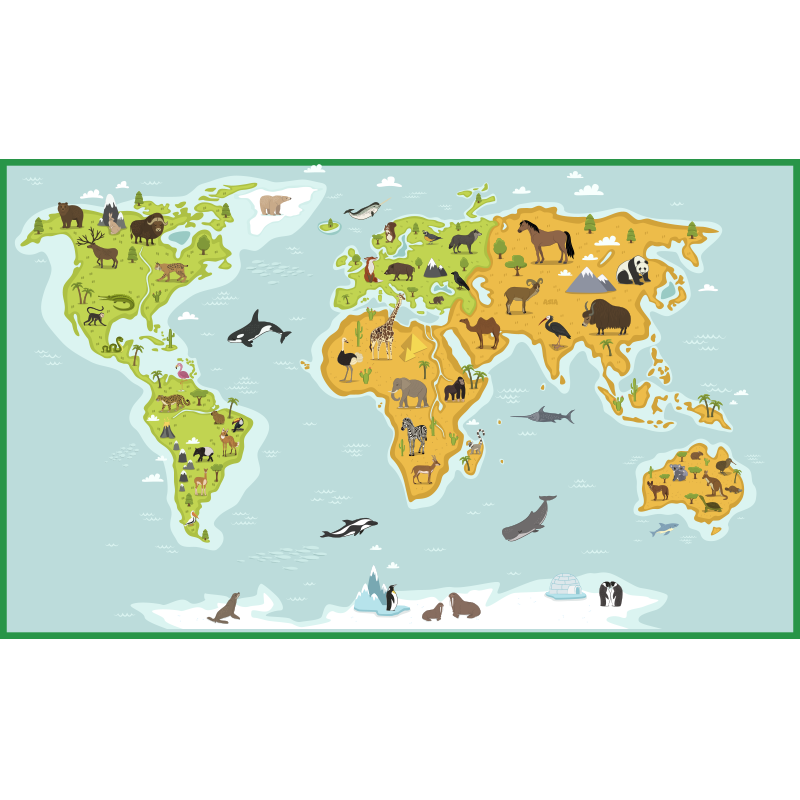 χαλί παγκόσμιου χάρτη χαρτογραφική εξερεύνηση - TenStickers