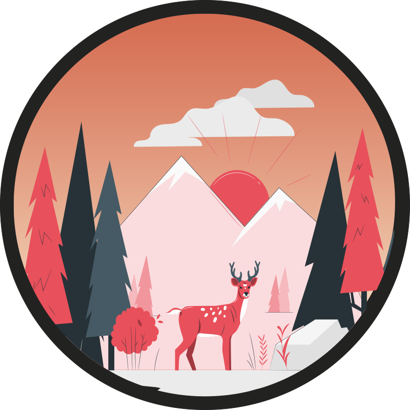 κυκλικό χαλί δασικού τοπίου - TenStickers