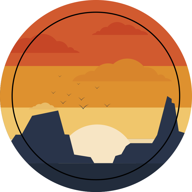 κυκλικό χαλί δυτικού ηλιοβασιλέματος - TenStickers