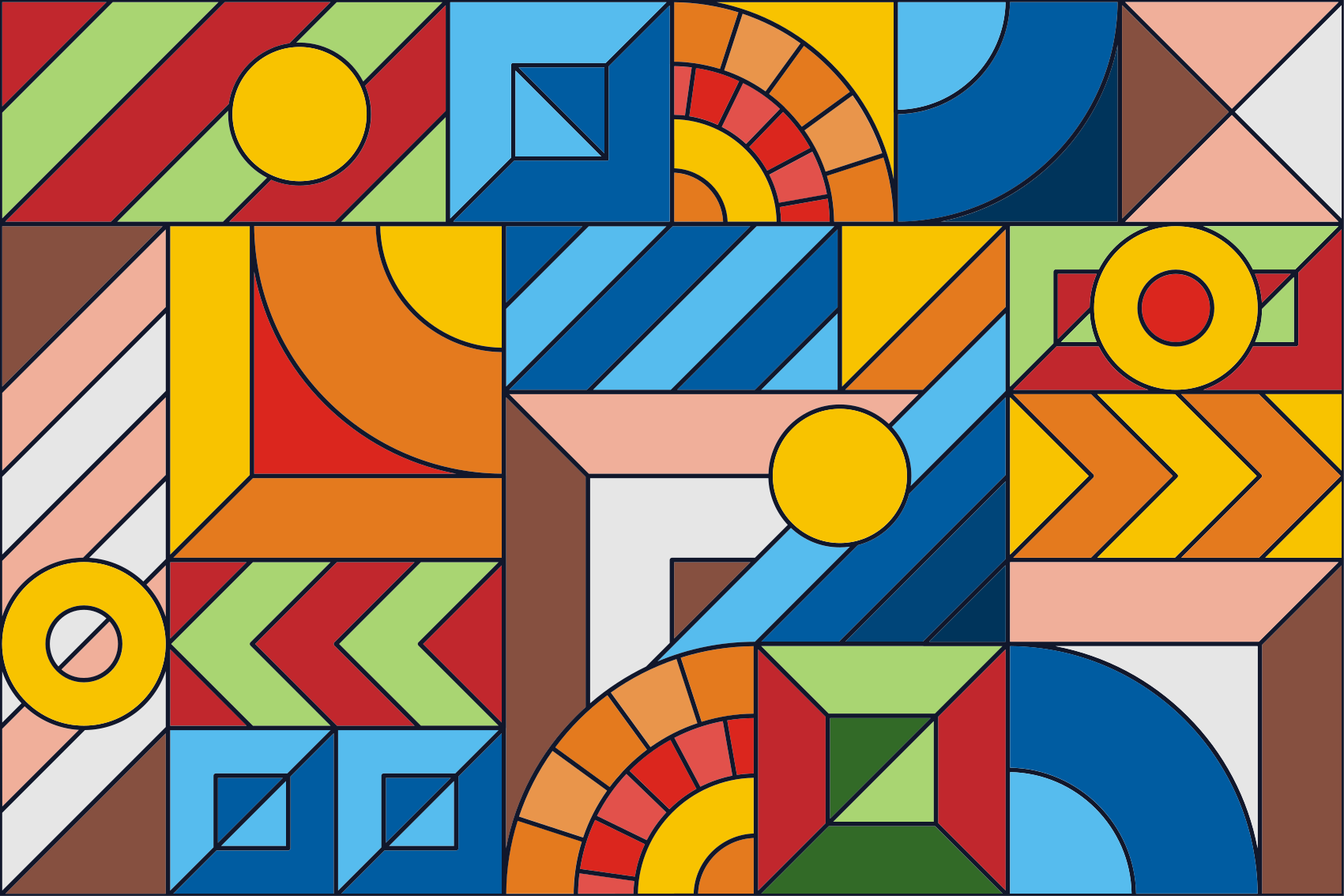 πολύχρωμα ψηφιδωτά πλακάκια δαπέδου μωσαϊκό - TenStickers