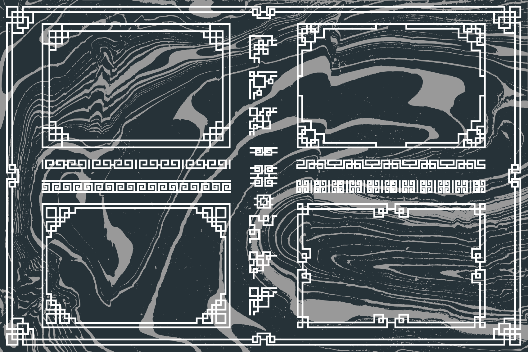 τετράγωνα μαρμάρινα γεωμετρικά χαλιά - TenStickers