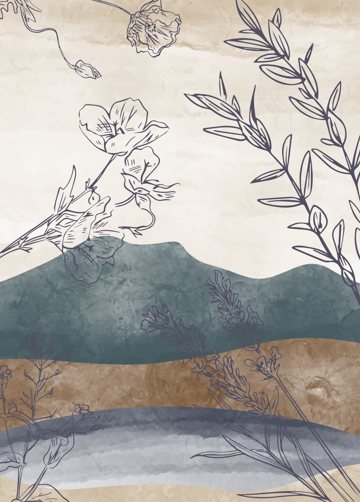 χρωματισμένη φύση χαλί λουλουδιών - TenStickers