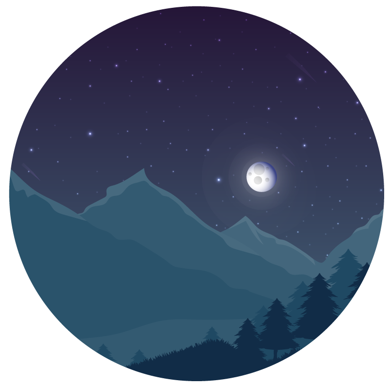 χαλί φύσης ορεινή νύχτα - TenStickers