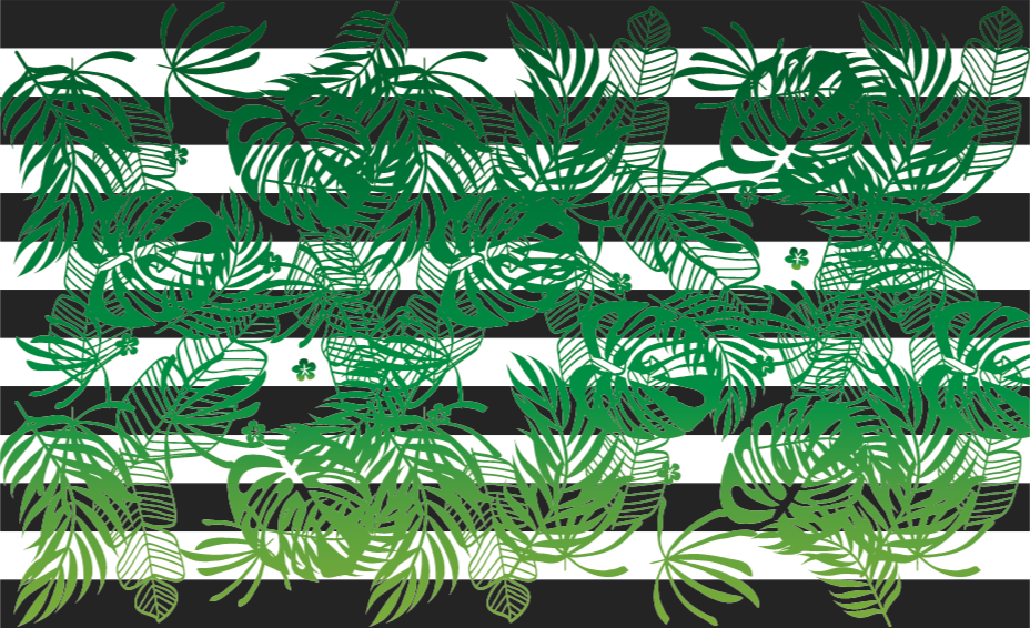 ριγέ μοστέρα φυτό φύση χαλί βινυλίου - TenStickers