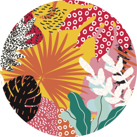 βαμμένο χαλί βινυλίου φύσης monstera πολύχρωμο - TenStickers