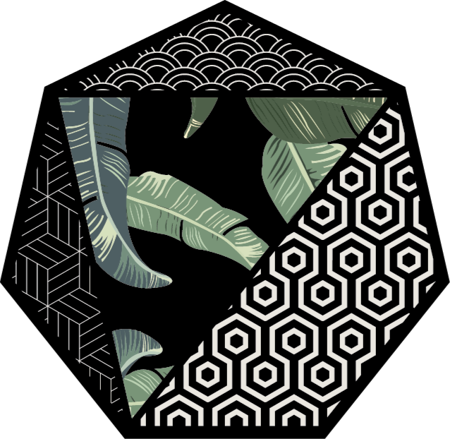 πράσινα φύλλα και γεωμετρικά χαλιά - TenStickers