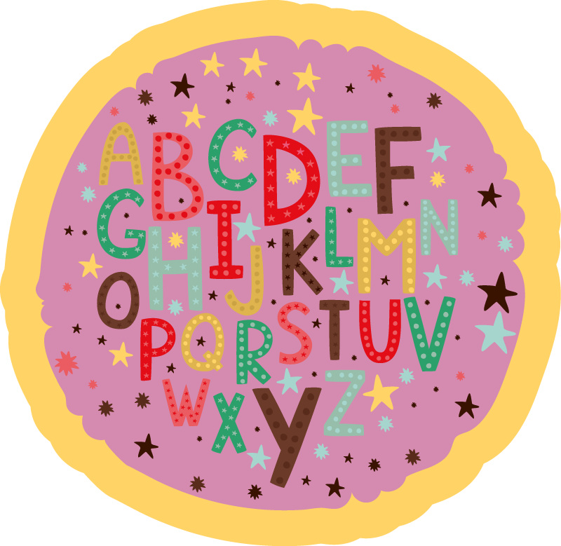 πολύχρωμο χαλί από βινύλιο αλφάβητο - TenStickers