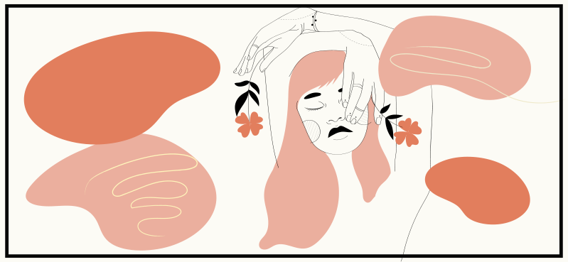 κομψό στυλ γραμμής γυναικών με χαλί βινυλίου λουλουδιών - TenStickers