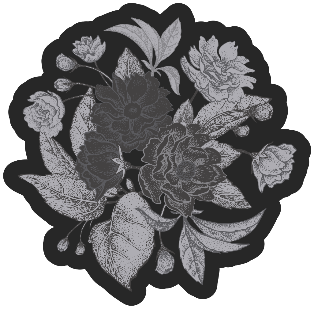 xαλί βινυλίου με λουλούδια επίδειξη λουλουδιών περιγράμματος - TenStickers