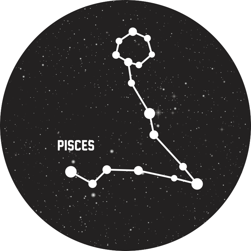 Zodiac sign pisces μοντέρνο χαλί βινυλίου - TenStickers