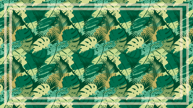 τροπική ζούγκλα αφήνει λουλουδάτο χαλί - TenStickers