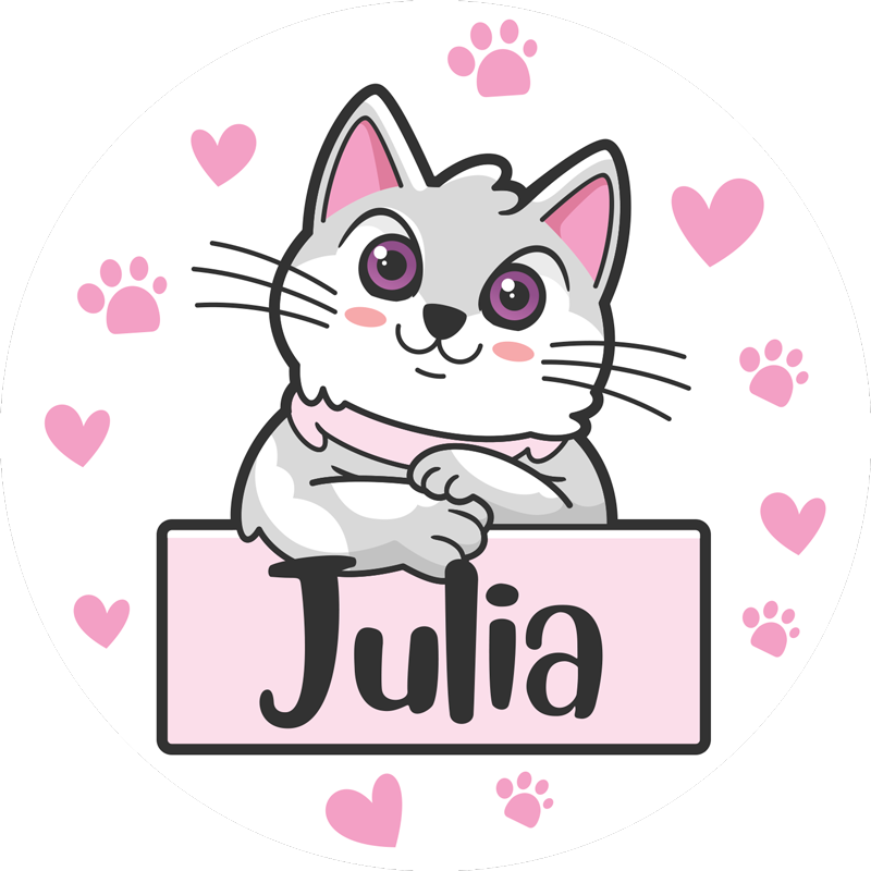 παιδική προσαρμοσμένη κουβέρτα βινυλίου με γάτα - TenStickers