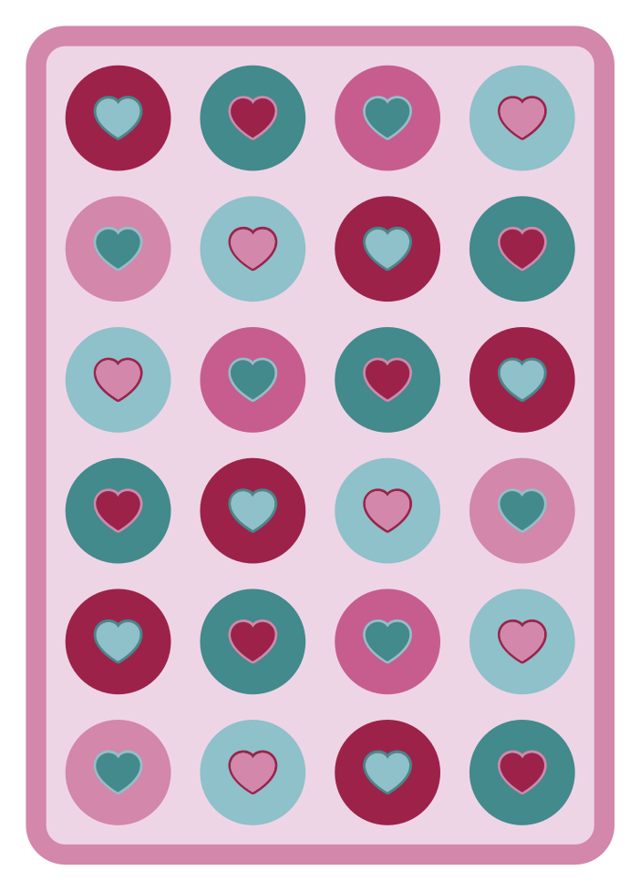 καρδιές μοτίβο παιδικό χαλί βινυλίου - TenStickers