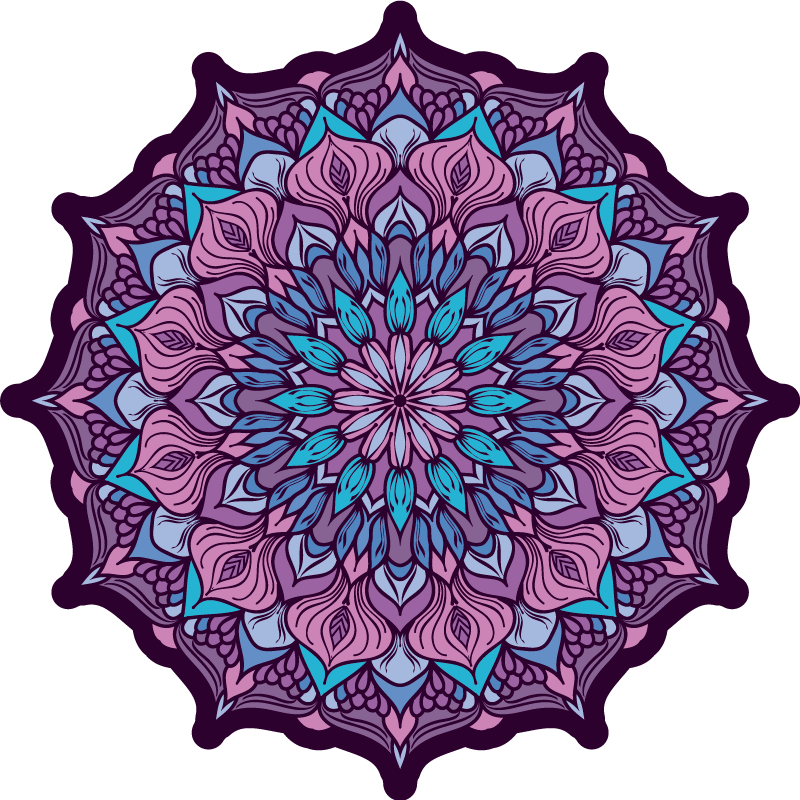 Boho mandala μοτίβο μάνταλα βινυλίου χαλί - TenStickers