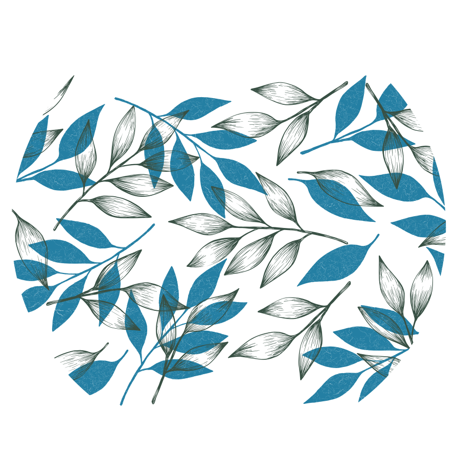 μπλε και πράσινα φύλλα λουλουδάτο χαλί βινυλίου - TenStickers