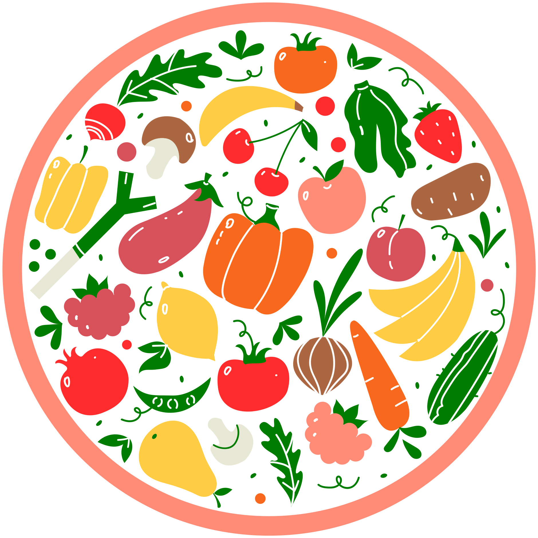 άνευ ραφής λαχανικά μοτίβο πλακάκια δαπέδου κουζίνας - TenStickers