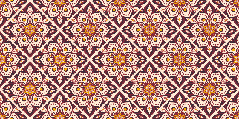 Vintage μάνταλα μοτίβο μάνταλα βινυλίου χαλί - TenStickers