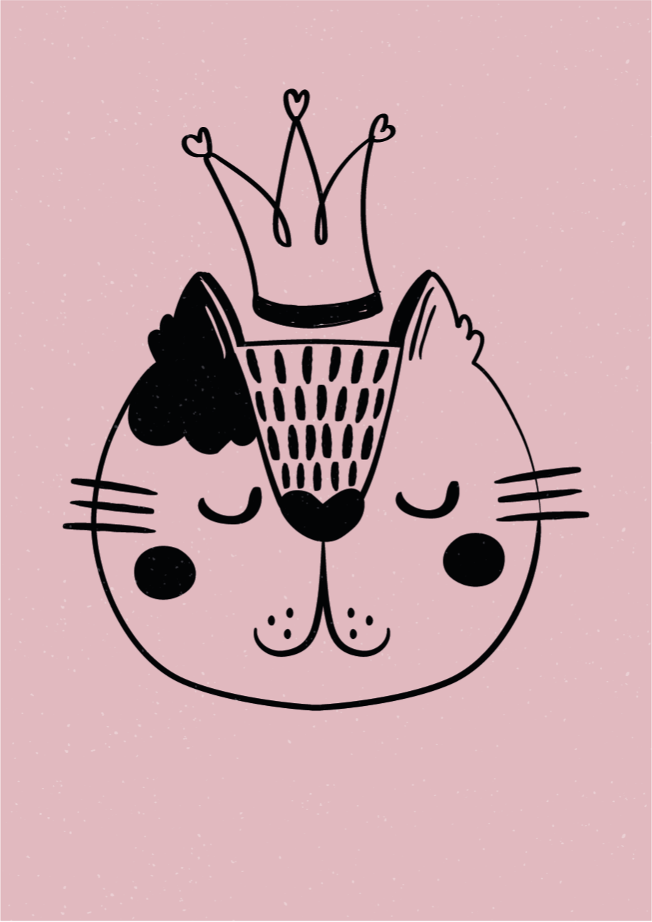 xαλί με εκτύπωση ζώου εστεμμένη γάτα εικονογράφηση - TenStickers