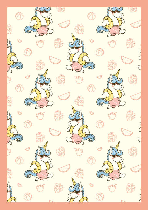 δροσερός μονόκερος με χαλί από γυαλιά ηλίου - TenStickers