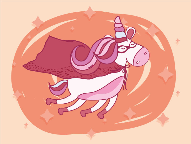 Βινυλιακό χαλί νηπιαγωγείου υπερήρωας μονόκερος - TenStickers