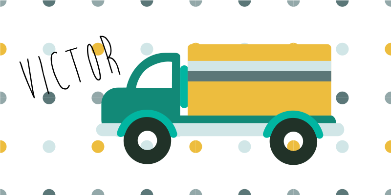 φορτηγό με όνομα εξατομικευμένο χαλί - TenStickers