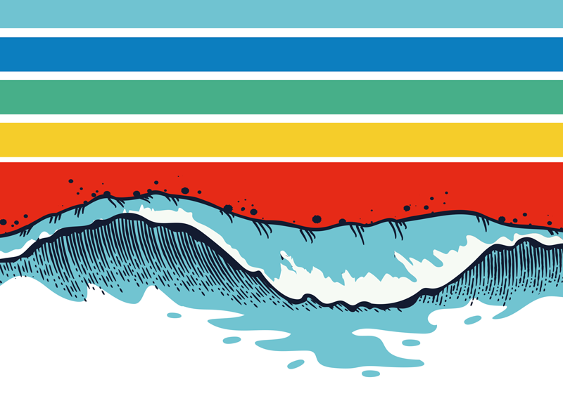 ρετρό κύματα vintage χαλί για δάπεδο - TenStickers