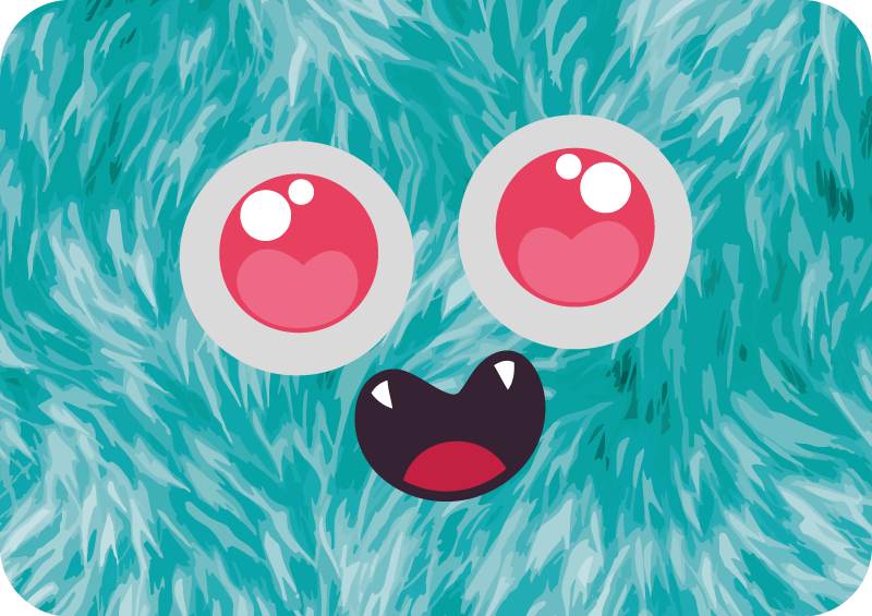 χαριτωμένο anime monster παιδικό χαλί βινυλίου - TenStickers